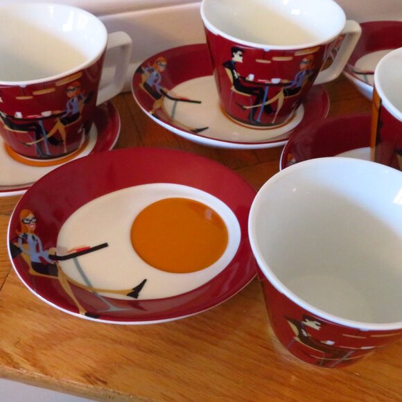 2000 MCM Toscana Adamo Import LTD tea/cappuccino cup and saucer set of 7 - Picture 5 of 7